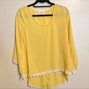 Yellow flowy blouse